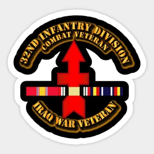 32nd Infantry Division - Iraq Vet  w SVC Ribbons Sticker